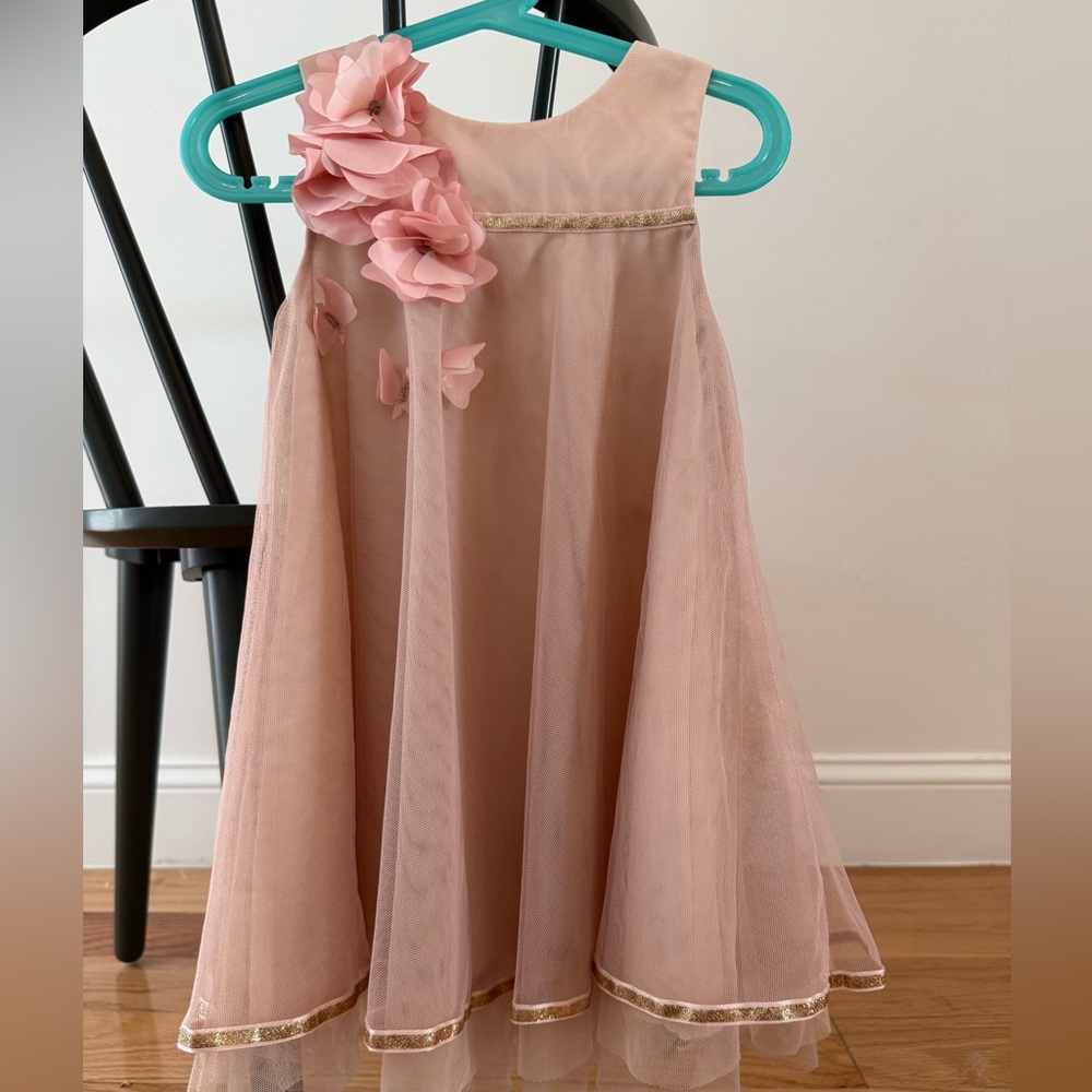 Zunie Blush Pink Formal Dress with Floral Details